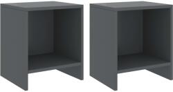 vidaXL Noptiere, 2 buc. , gri închis, 35 x 30 x 40 cm, lemn masiv pin (322244)