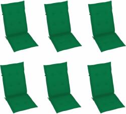 vidaXL Perne scaun cu spătar înalt, 6 buc. , verde, 120x50x3 cm, textil (314109)