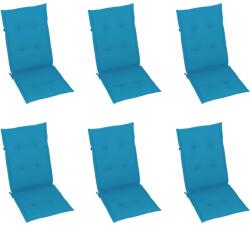 vidaXL Perne scaun spătar înalt, 6 buc. , albastru, 120x50x3 cm, textil (314108)