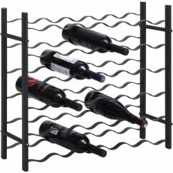 vidaXL Suport sticle de vin pentru 36 de sticle, negru, fier (325921) Suport sticla vin