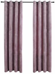  Draperii opace cu inele 2 buc. roz antichizat 140x225cm catifea (134521)