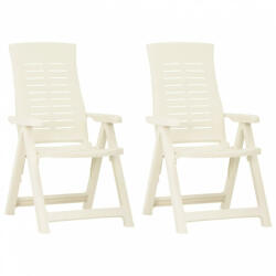 vidaXL 2 db fehér dönthető műanyag kerti szék (315830/31/32)