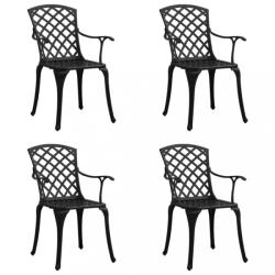 vidaXL 4 db fekete öntött alumínium kerti szék (315571/73/75)