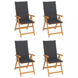 vidaXL 4 db tömör tíkfa kerti szék párnákkal (3065530/31/32/33/34/35/36/37/38/39)
