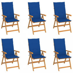 vidaXL 6 db tömör tíkfa kerti szék párnákkal (3065570/71/72/73/74/75/76/77/78/79)