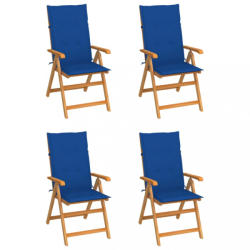 vidaXL 4 db tömör tíkfa kerti szék párnákkal (3065540/41/42/43/44/45/46/47/48/49)
