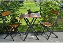 Valovi Bistro Set dió-fekete asztal és szék szett (3 darab) (379VLV1504)