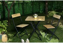 Valovi Bistro Set barna-fekete asztal és szék szett (3 darab) (379VLV1508)
