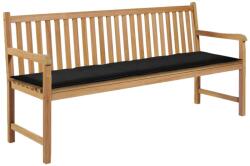 vidaXL Pernă de bancă de grădină, negru, 180x50x3 cm, textil oxford (47620)