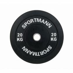 Sportmann Greutate Cauciuc Bumper Plate SPORTMANN - 20 kg / 51 mm - Negru (SM1254-1) - sport-mag