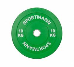 Sportmann Greutate Cauciuc Bumper Plate SPORTMANN - 10 kg / 51 mm - Verde (SM1257) - sport-mag