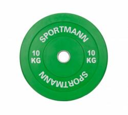 Sportmann Greutate Cauciuc Bumper Plate SPORTMANN - 10 kg / 51 mm - Verde (SM1257)