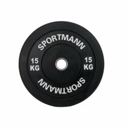 Sportmann Greutate Cauciuc Bumper Plate SPORTMANN - 15 kg / 51 mm - Negru (SM1253-1) - sport-mag