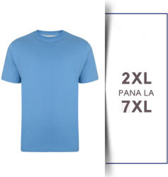 Kam Jeanswear Tricou din bumbac PLAIN bleu pudra - T-SHIRT PLAIN BLEU PUDRA