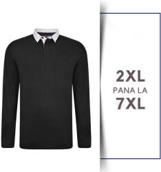 KAM Jeanswear Ls Jersey Rugby Polo Black