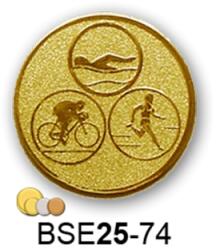 Érembetét triatlon BSE25-74 25mm arany, ezüst, bronz