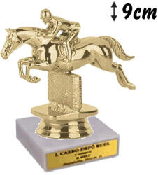  Figura lovas lóugratás ló márványtalppal gravírtáblával 9cm FSE4006