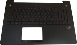 ASUS Carcasa superioara cu tastatura iluminata palmrest Laptop, Asus, NSK-UPM1D, 13NB00K1P04211-1, 90NB04L3-R31UI0, 0KNB0-662AUI00 (caseasus13red-M14)