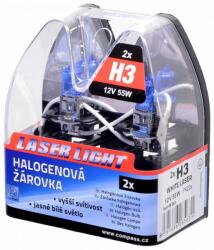 Compass Izzó 12V, H3 55W Pk22s WHITE LASER 2 db (08563)