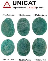  Pandantiv din Amazonit Oval cu Gaura - 34-44 x 31-35 x 5-7 mm