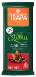 Trapa Stevia Noir 80% - Ciocolată menaj cu stevia cu un conținut de 80% de cacao