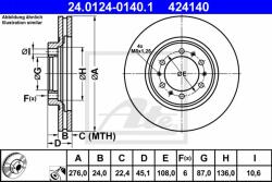 ATE Disc frana ATE 24.0124-0140.1 (24.0124-0140.1) - automobilus