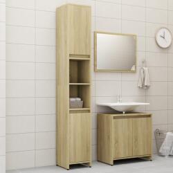 vidaXL Set mobilier de baie din 3 piese, stejar Sonoma lemn prelucrat (3056937)