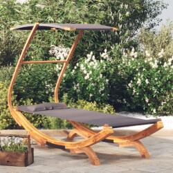 vidaXL Pat de exterior cu baldachin antracit 100x190x134 cm lemn masiv (313944)