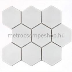 Fehér Szatén matt "M" hálós HEXAGON mozaik