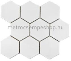Fehér fényes "M" hálós HEXAGON mozaik