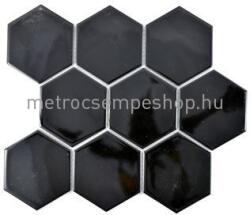 Csempe mozaik Hexagon nagy fekete fényes