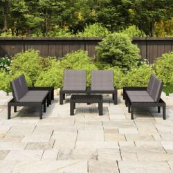 vidaXL Set mobilier de grădină cu perne, 6 piese, gri, plastic (3059834) - vidaxl