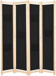 vidaXL fekete 4-paneles szövetparaván 160 x 170 x 4 cm (248184) - vidaxl
