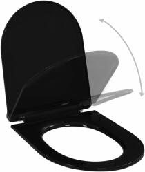 vidaXL fekete gyorsan szerelhető WC-ülőke lassan csukódó fedéllel (145018) - vidaxl