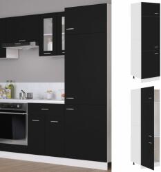 vidaXL fekete forgácslap szekrény hűtőhöz 60 x 57 x 207 cm (802539)