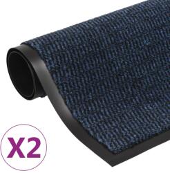 vidaXL 2 db kék négyszögletes bolyhos szennyfogó szőnyeg 60 x 90 cm (3051608) - vidaxl