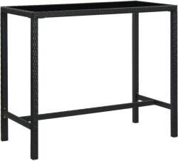 vidaXL fekete polyrattan és üveg kerti bárasztal 130 x 60 x 110 cm (313461) - vidaxl