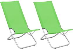 vidaXL 2 db összecsukható zöld szövet strandszék (310379)