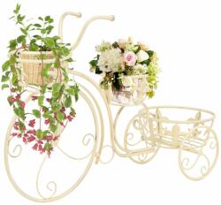 vidaXL vintage stílusú bicikli-formájú fém virágtartó állvány (245931)