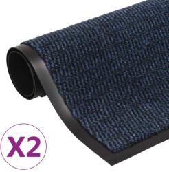 vidaXL 2 db kék négyszögletes bolyhos szennyfogó szőnyeg 90 x 150 cm (3051616)