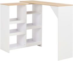 vidaXL fehér bárasztal mozgatható polccal 138 x 39 x 110 cm (280225) - vidaxl
