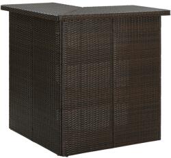 vidaXL barna polyrattan sarok bárasztal 100 x 50 x 105 cm (313480) - vidaxl