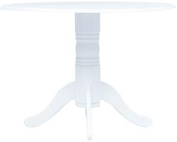vidaXL fehér tömör gumifa étkezőasztal 106 cm (247353) - vidaxl