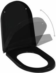 vidaXL fekete gyorsan szerelhető WC-ülőke lassan csukódó fedéllel (145023) - vidaxl