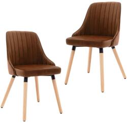 vidaXL 323060 Dining Chairs 2 pcs Brown Velvet (323060) - vidaxl