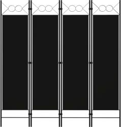 vidaXL fekete 4 paneles paraván 160 x 180 cm (320705) - vidaxl