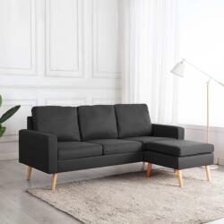 vidaXL Canapea cu 3 locuri și taburet, gri închis, material textil (288724) Canapea