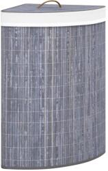 vidaXL Coș de rufe din bambus, pentru colț, gri, 60 L (320761)