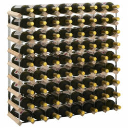 VidaXL Suport sticle de vin pentru 72 de sticle, lemn masiv de pin (282471) - izocor Suport sticla vin