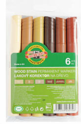 KOH-I-NOOR Markere pentru retus lemn KOH-I-NOOR Wood Stain, 6 buc/set